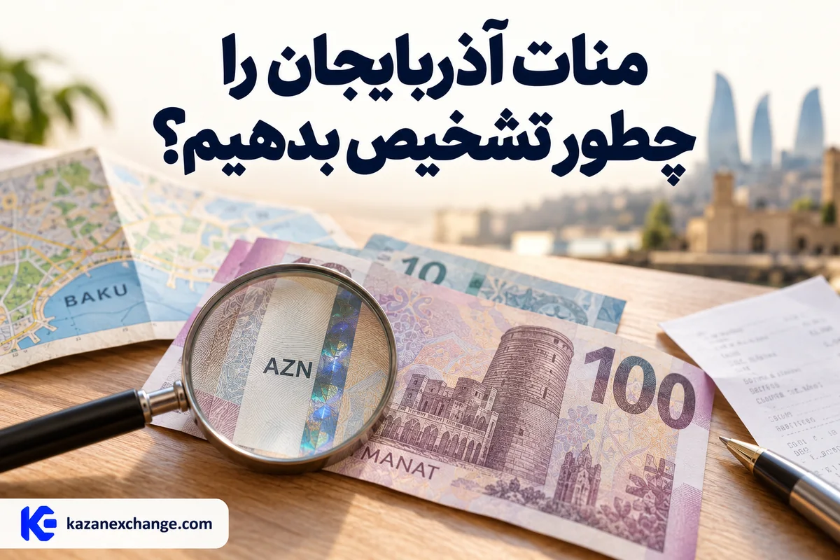 اسکناس منات آذربایجان کنار ذره‌بین و رسید؛ منات آذربایجان را چطور تشخیص بدهیم؟